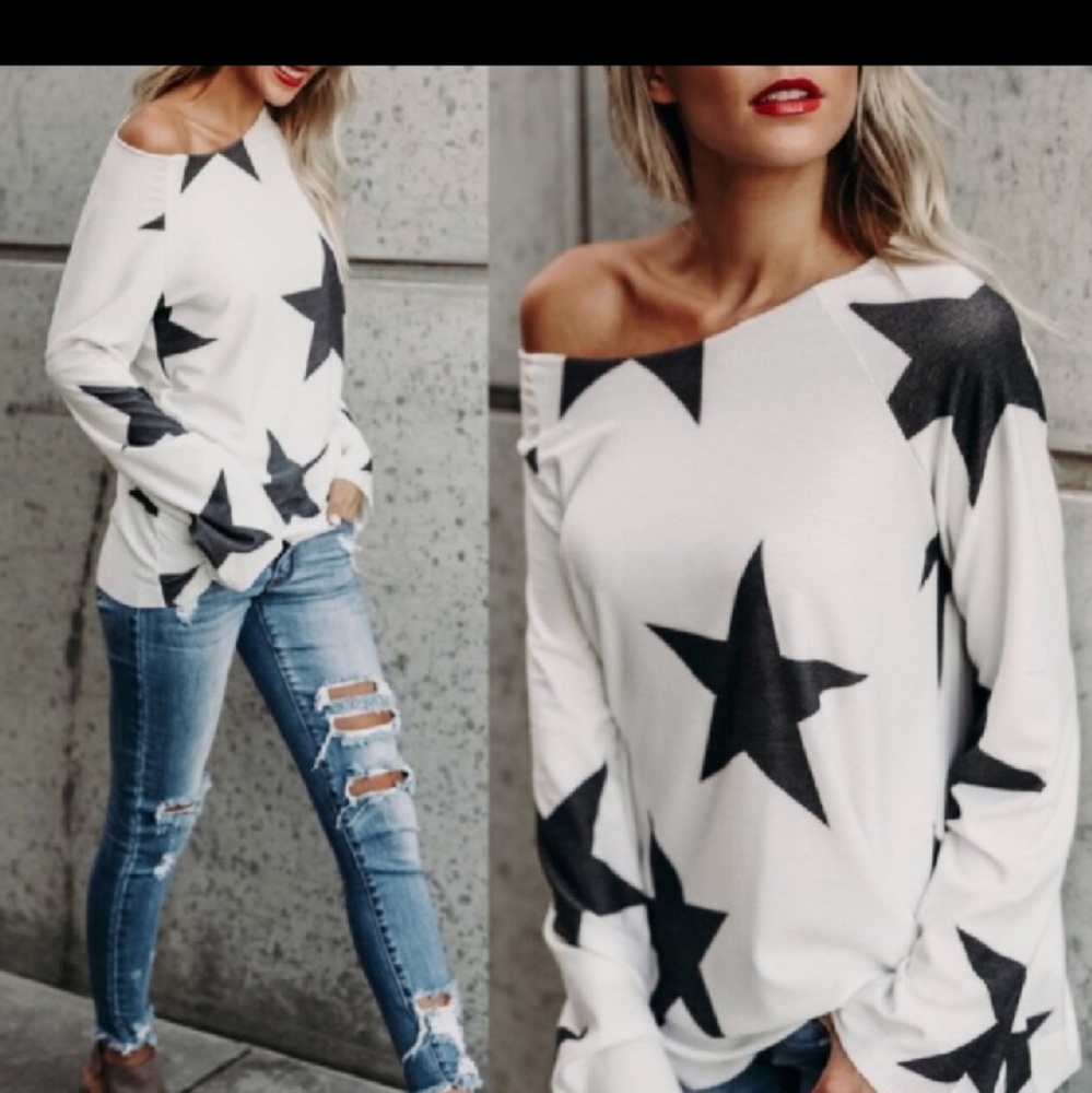 NWT⭐Stars off the shoulder shirt